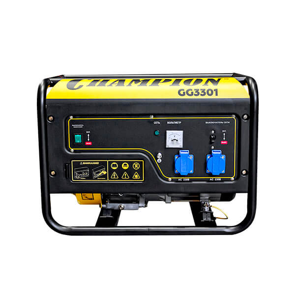 Бензогенератор Champion GG3301 [3.1 кВт, 220В, бак 15л, ручной стартер]