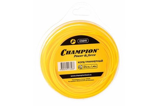 Леска триммерная CHAMPION Round 2.4х40м (C5011)