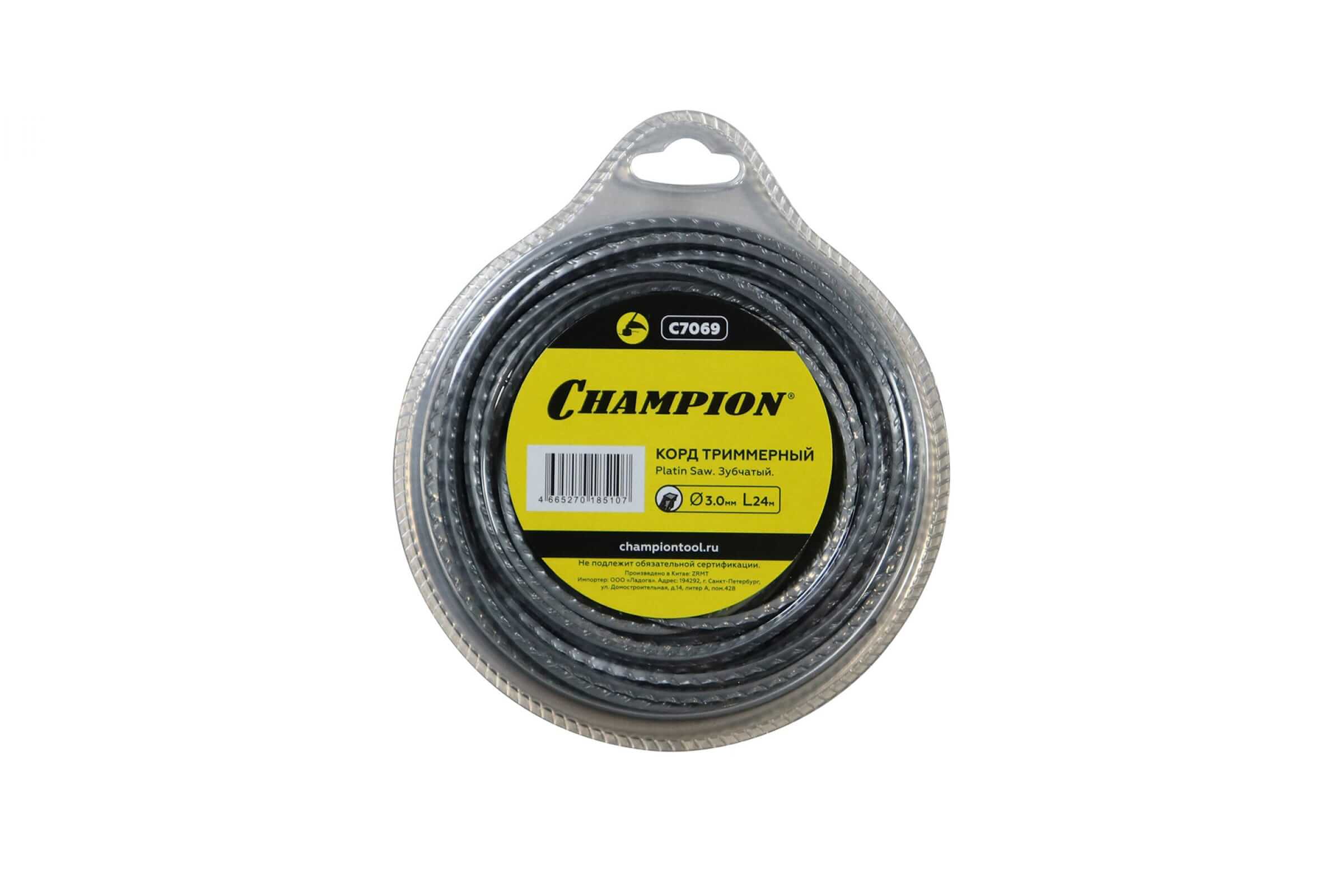 Леска триммерная CHAMPION Platin Saw 3.0х24м (C7069)