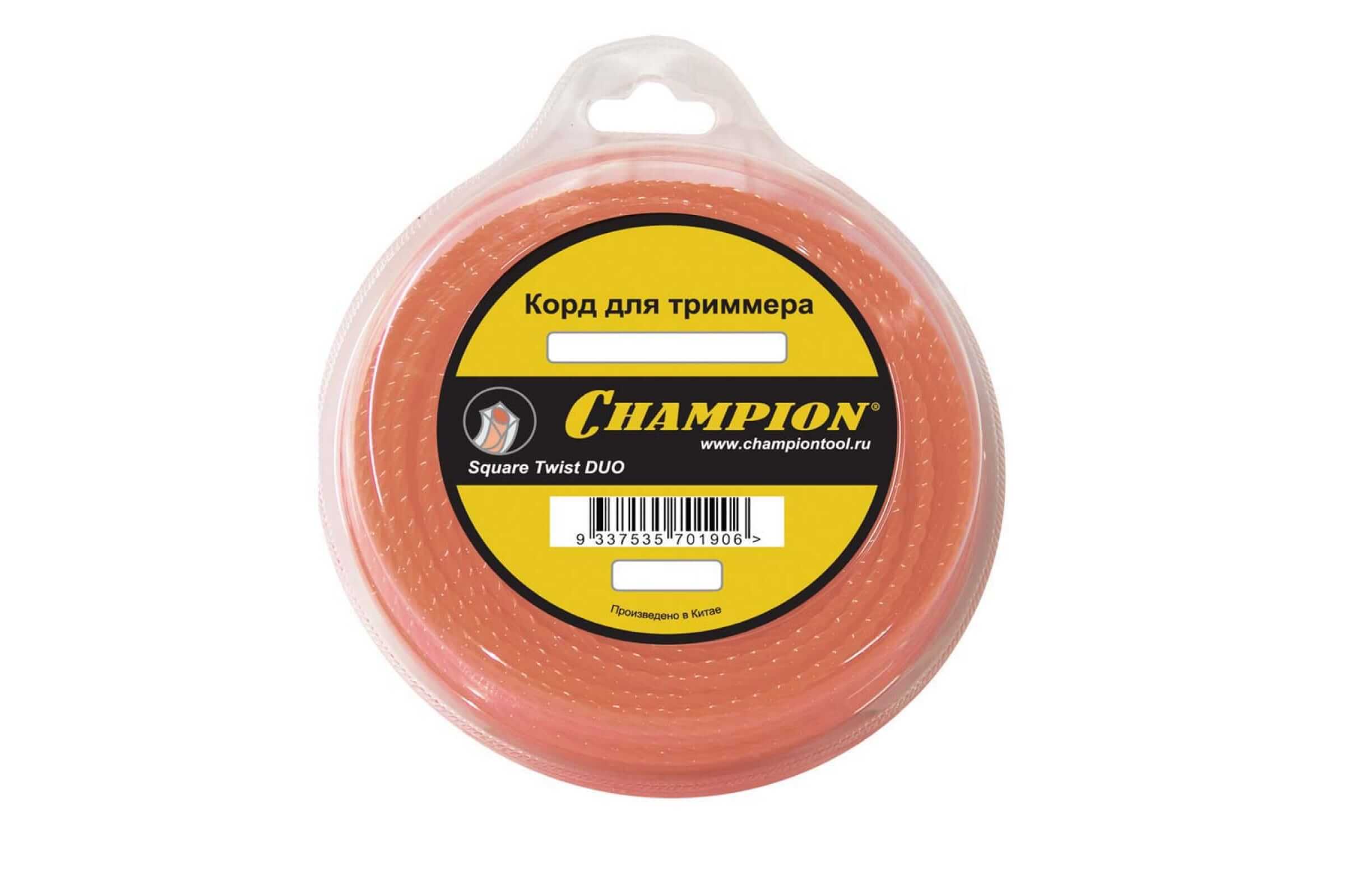 Леска триммерная CHAMPION Square Twist DUO 2.4х44м (C5058)