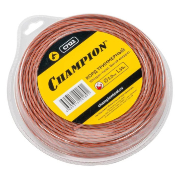 Леска триммерная CHAMPION Whisper-twist +нож 3.0х56м (C7122)
