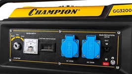 Бензогенератор Champion GG3200EW [3.5 кВт, 220В, бак 25л, электростартер]