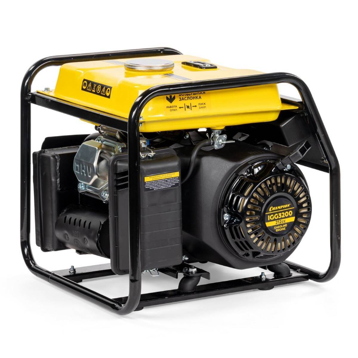 Бензогенератор инверторный Champion IGG3200 [3.5 кВт, 220В, бак 5.7л, ручной стартер]