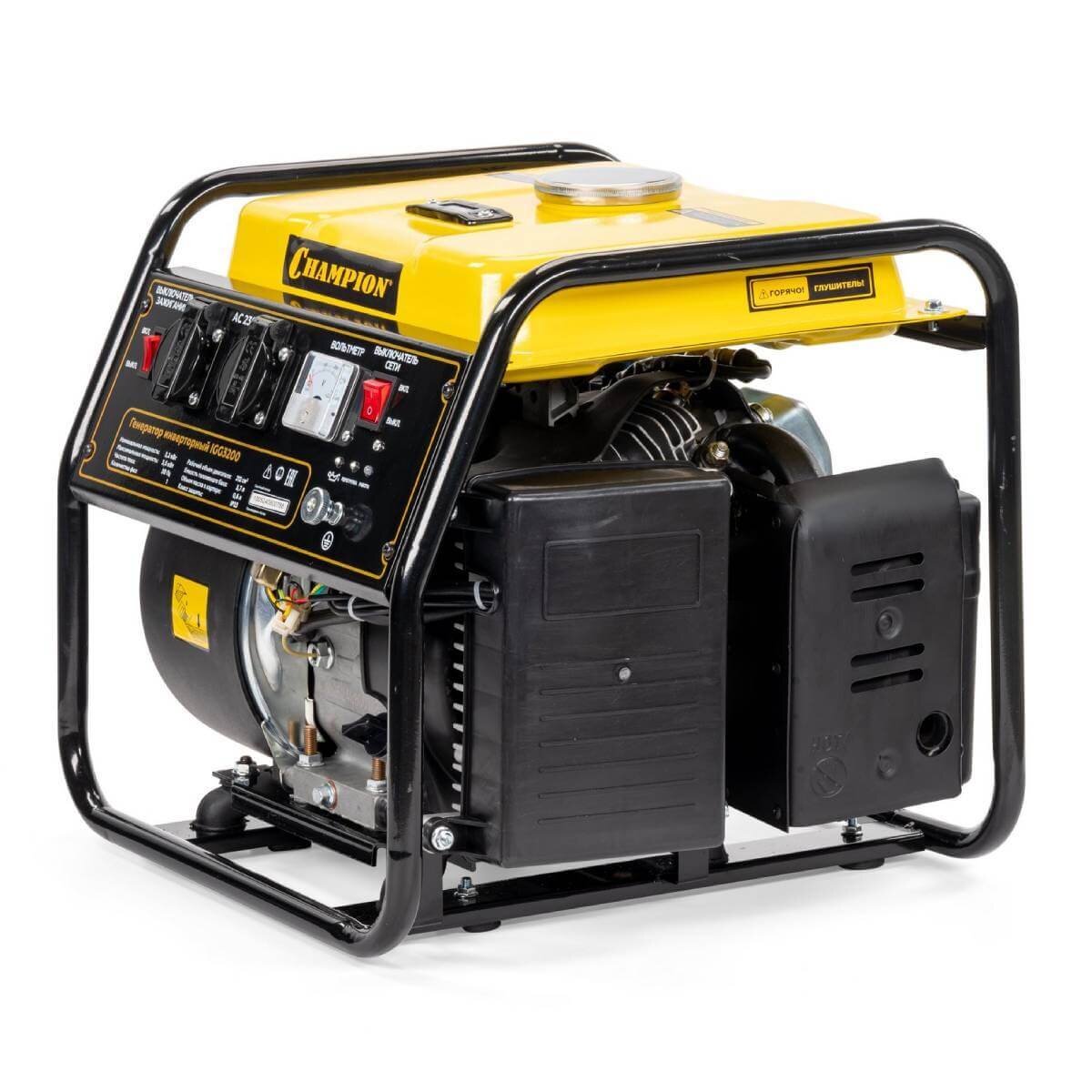 Бензогенератор инверторный Champion IGG3200 [3.5 кВт, 220В, бак 5.7л, ручной стартер]