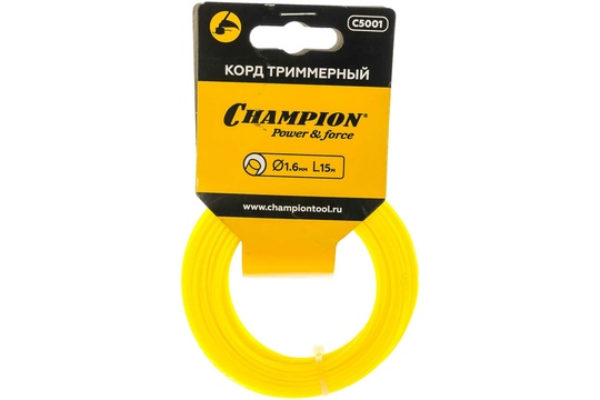 Леска триммерная CHAMPION Round 1.6х15м (C5001)