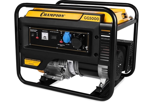 Бензогенератор Champion GG5000 [5.5 кВт, 220В, бак 25л, ручной стартер]