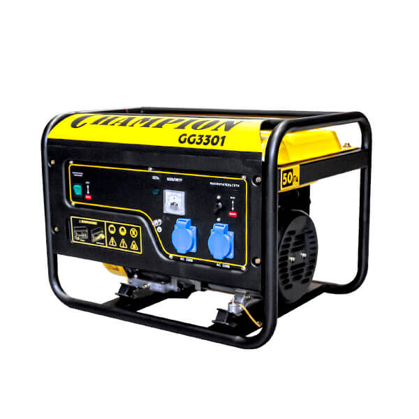 Бензогенератор Champion GG3301 [3.1 кВт, 220В, бак 15л, ручной стартер]