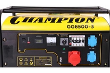 Бензогенератор Champion GG6500-3 [6.8 кВт, 220/380В, бак 25л, ручной стартер]