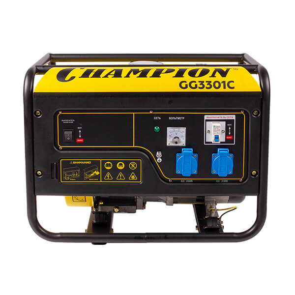 Бензогенератор Champion GG3301C [3.1 кВт, 220В, бак 15л, ручной стартер]